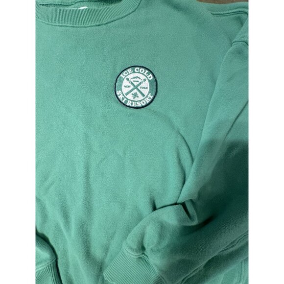 Aerie American Eagle Ice Cold Ski Resort Oversized Green Sweatshirt Size Medium - Picture 6 of 10